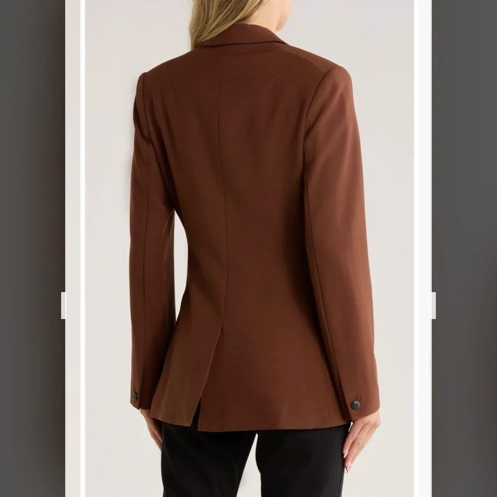 rag & bone Roxanne Wool Blend Blazer in Dark Brown Size 4 - Picture 4 of 11